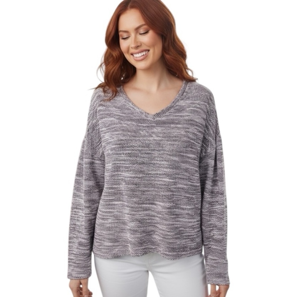 Kut From The Kloth Small Purple Vneck Cotton Blend Sweater